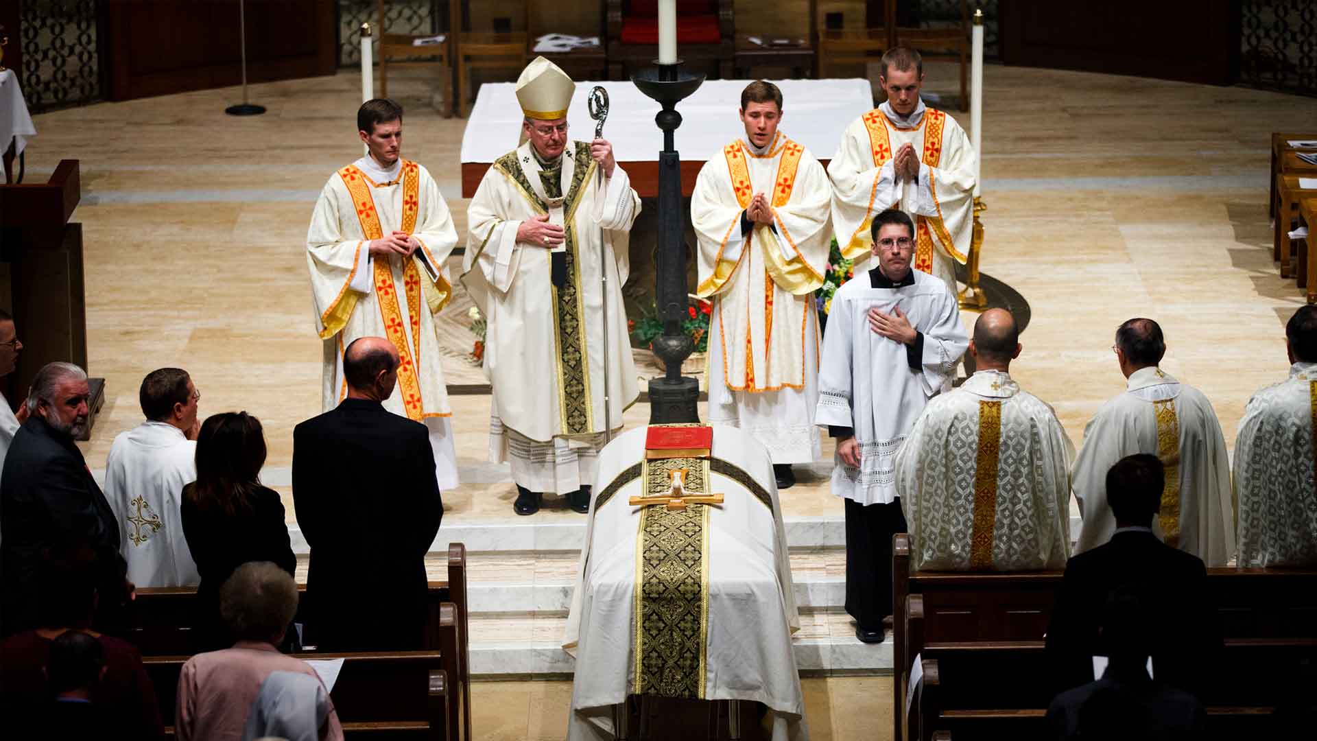 A Catholic Requiem funeral Mass in a Sydney church